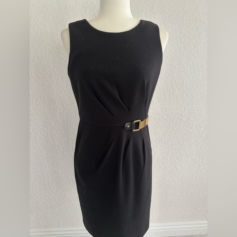 Calvin Klein Black Dress with Gold Accent